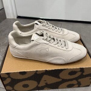 Coach Flat Sneaker Suede Leather Taupe size 7.5